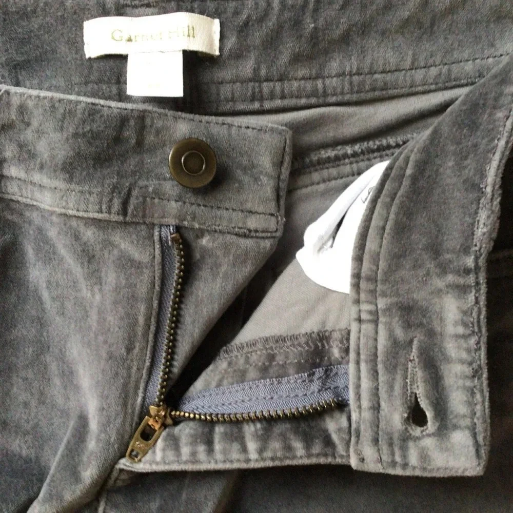 Garnet Hill Gray Velvet Pants - Size 00P